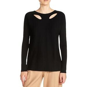 Maje Madisson Black Cut Out Ribbed Sweater